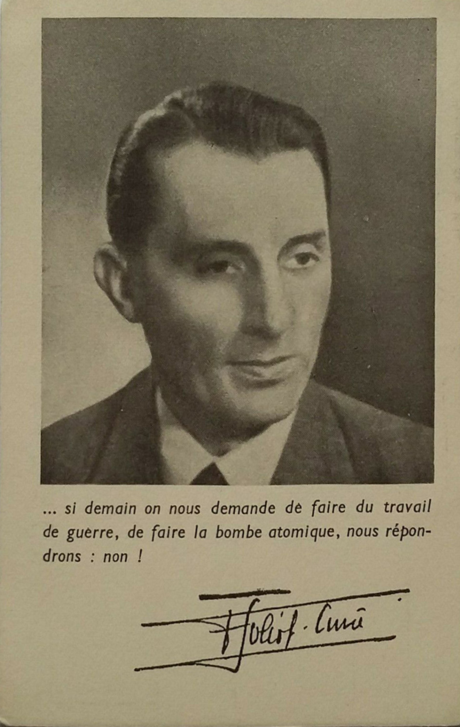 Foto von Frederic Joliot Curie Foto von Frederic Joliot Curie