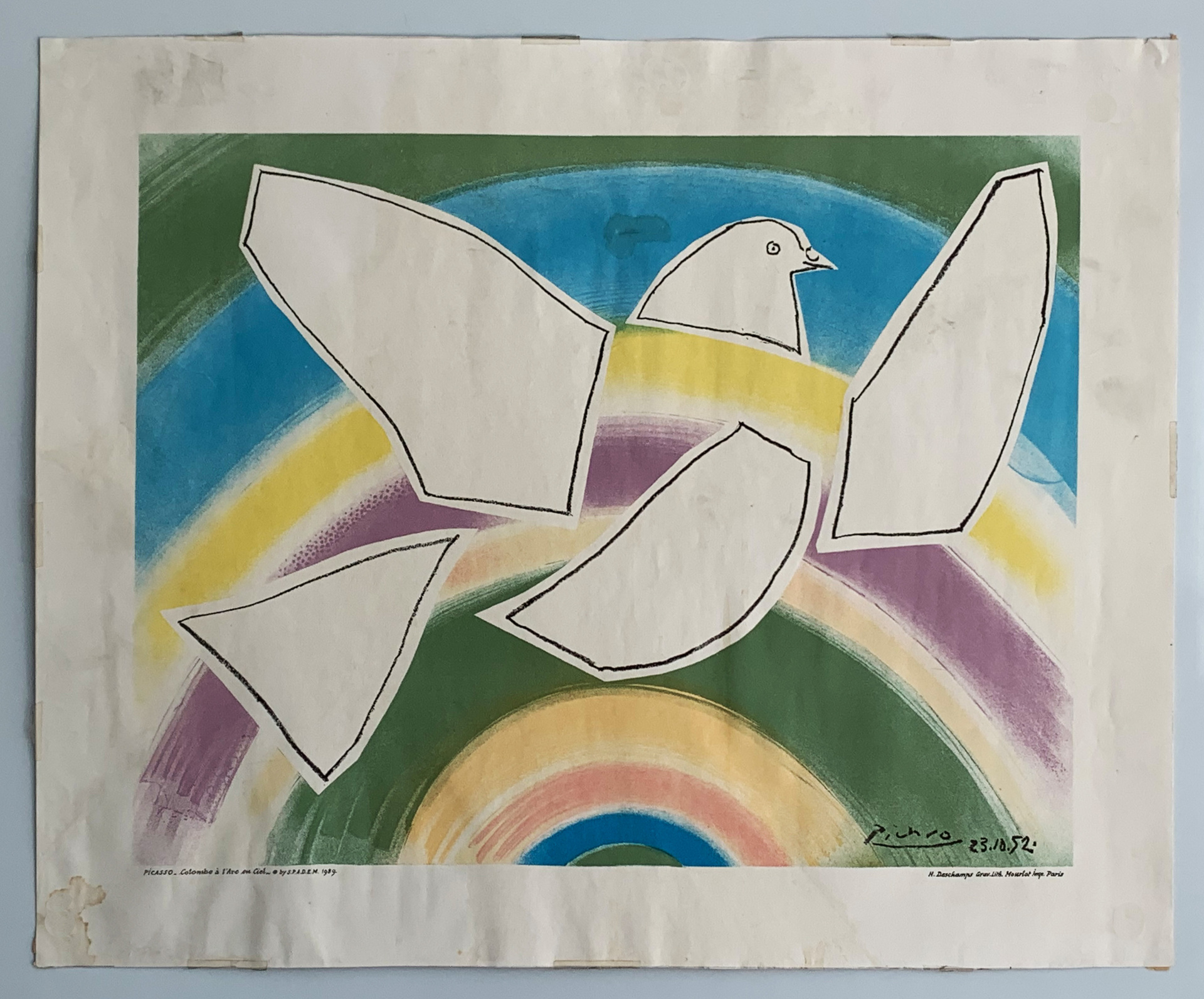 Colombe a l´Arc en Ciel . H. Deschamps