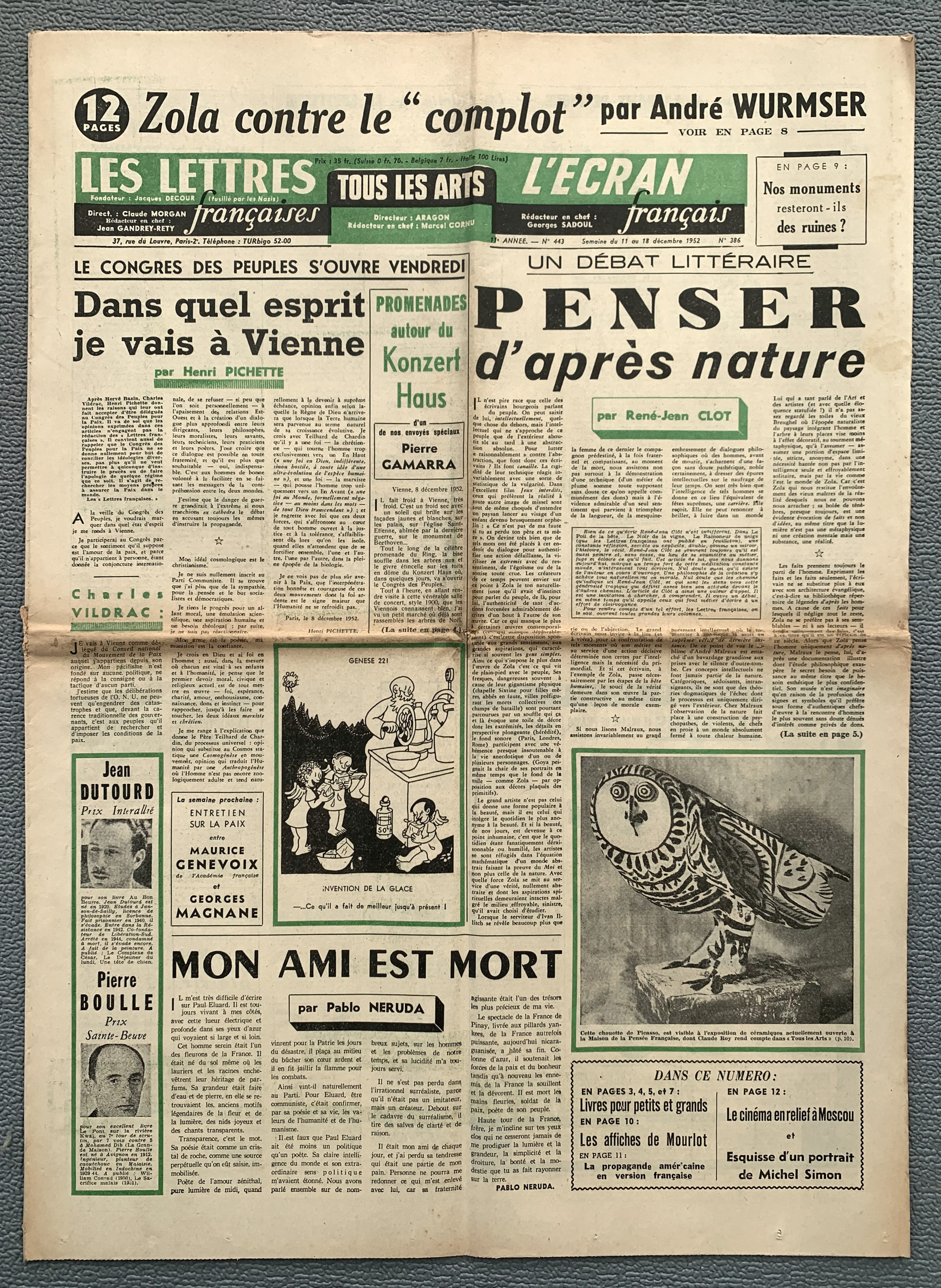 Les Lettres francaises 443 (386)  - 11.-18. Dec...