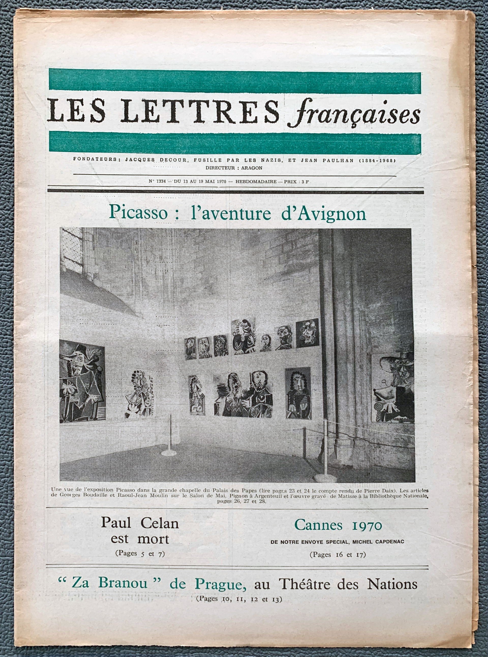 Les Lettres francaises 1334 - 13. -19. Mai 1970 Les Lettres francaises 1334 - 13. -19. Mai 1970
