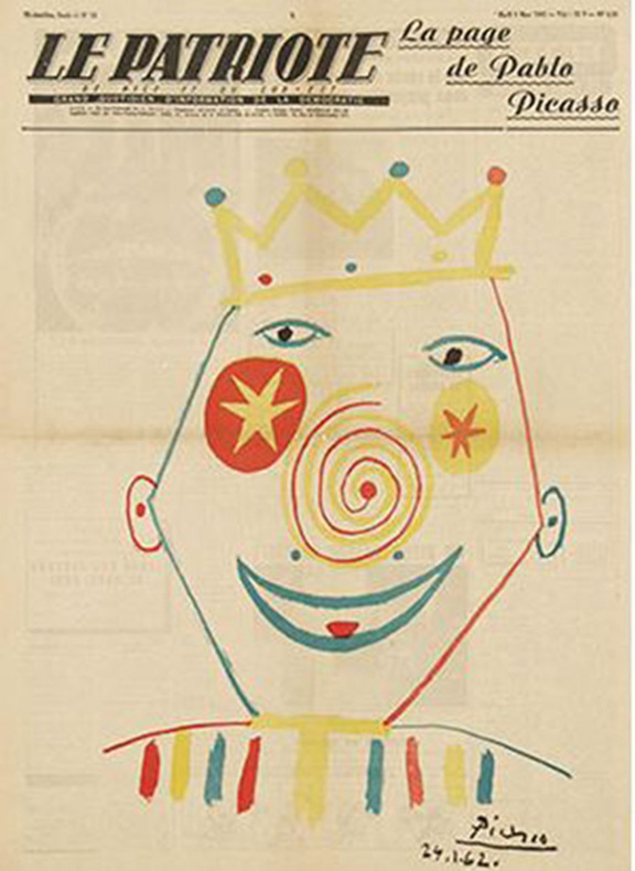 Le Patriote 6.3.1962 - Picasso, Le Clown, La pa...