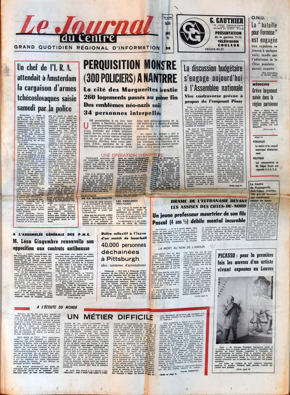 Le journal du centre-Picasso, der erste lebende...