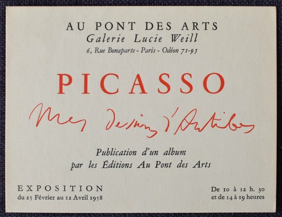 Galerie Weill Mes desssins de Antibes 1958