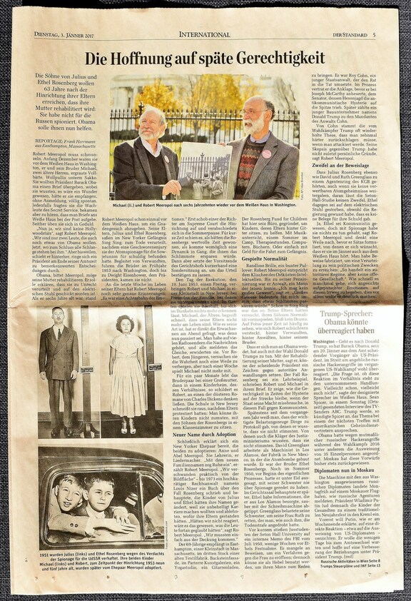 Der Standard -  Rosenberg - Artikel zur Todesst...