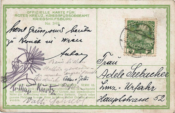 Zeichnung auf Postkarte Zeichnung auf Postkarte