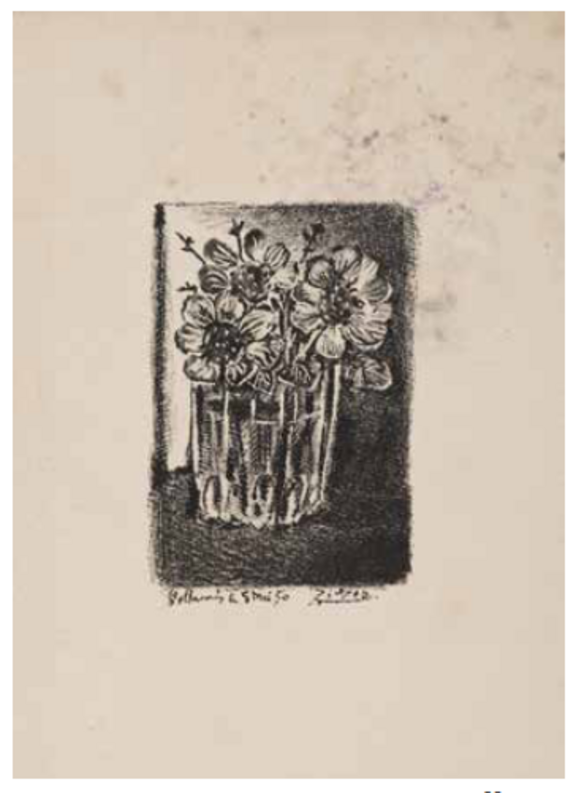 Der Mann mit dem Schaf von Picasso Blumen in ei...