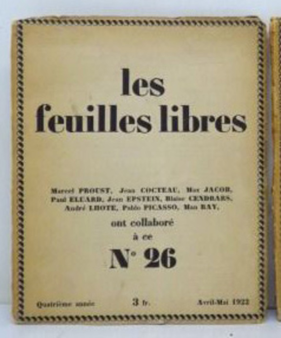 Les feuilles libres Nr. 26, April - Mai 1922 Les feuilles libres Nr. 26, April - Mai 1922