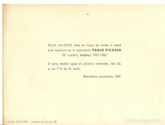 Exposicion Sala Gaspar Nov.1960 - 30 cuadros in... Exposicion Sala Gaspar Nov.1960 - 30 cuadros in...
