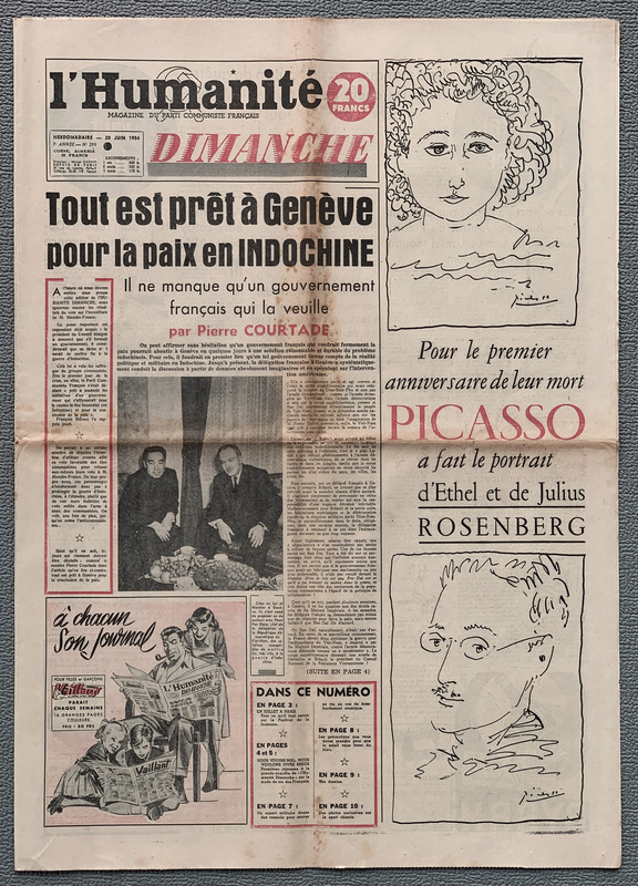 L Humanite 299 - Rosenberg, 20.6.1954