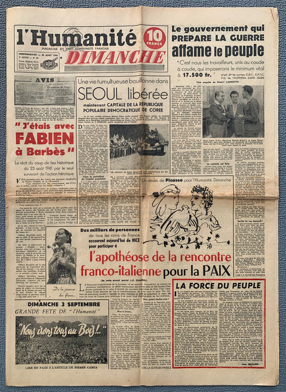 l´Humanite dimanche, 20.8.1950 - l´Apotheose´ a...