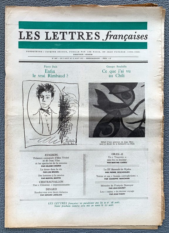 Les Lettres francaises 1447 - 2. Aug. - 22.Aug... Les Lettres francaises 1447 - 2. Aug. - 22.Aug...