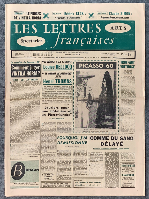 Les Lettres francaises 852 - 1 - 7. 12. 1950 Les Lettres francaises 852 - 1 - 7. 12. 1950