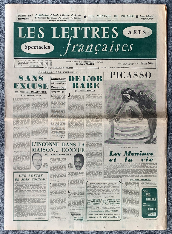 Lettres francaises 750  -  4. -10. Dezember 195...