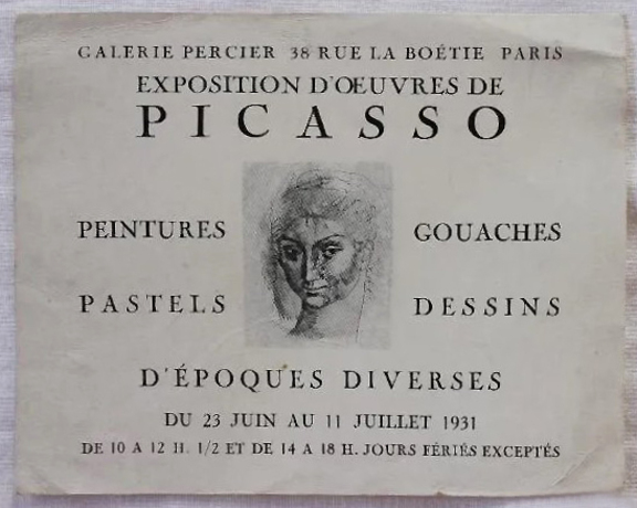 Exposition Picasso-Galerie Percier 1931 Exposition Picasso-Galerie Percier 1931