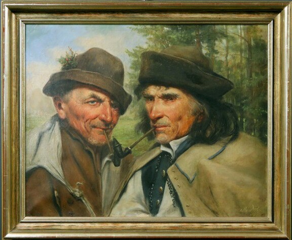 2 Freunde oder Doppelbildnis zweier Jäger mit P... 2 Freunde oder Doppelbildnis zweier Jäger mit P...