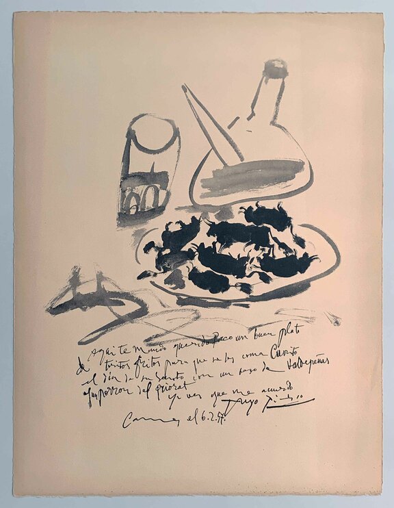 Lithographie gewidmet Paco Munoz und dessen Soh...