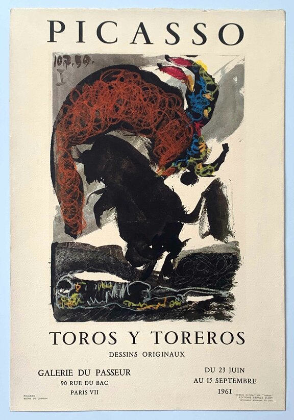 Picasso, Stiere und Stierkämpfer, Originalzeich...